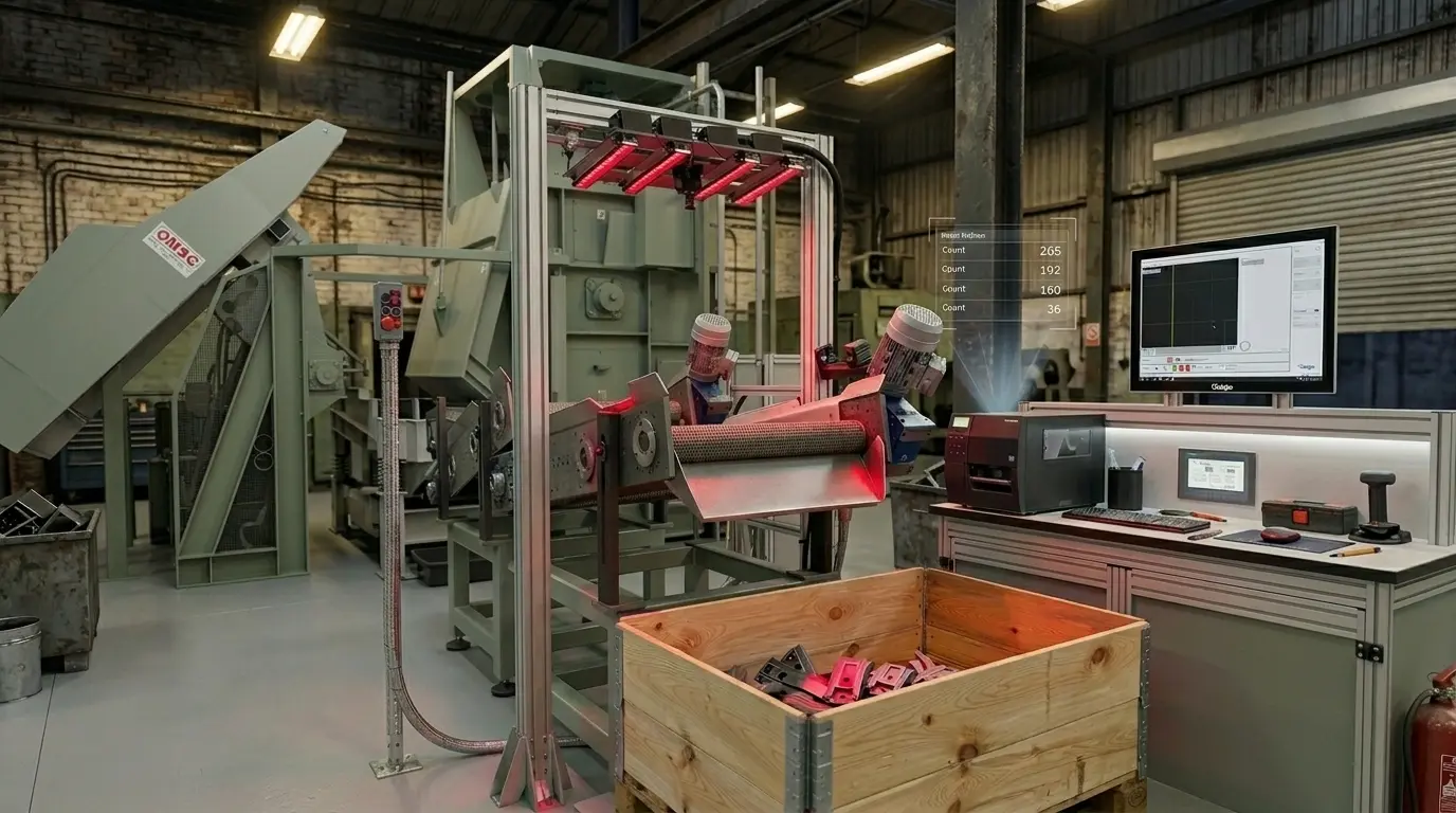 Sistema AimTrace installato in un ambiente produttivo industriale